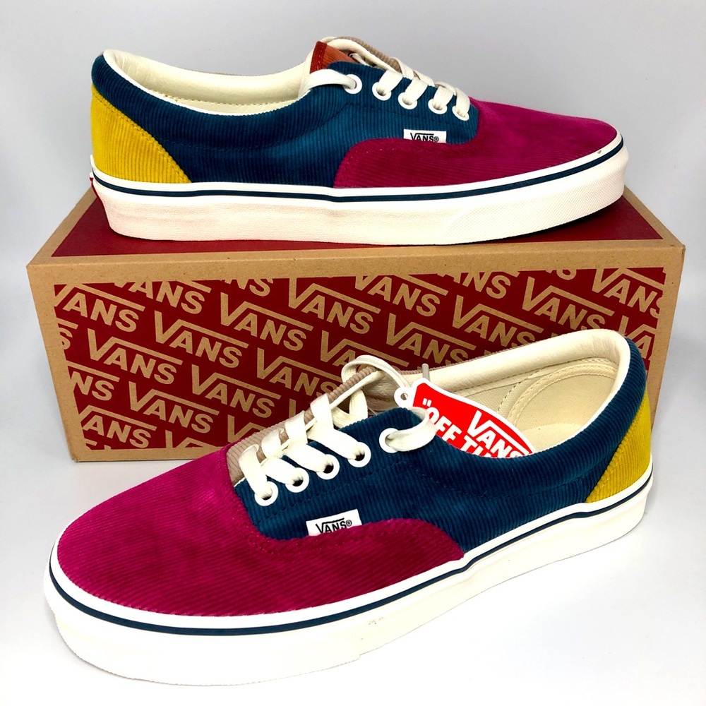 NEW Vans Era Supreme Quality Corduroy Multicolor Cerise Golden Plum US 8M / 9.5W
